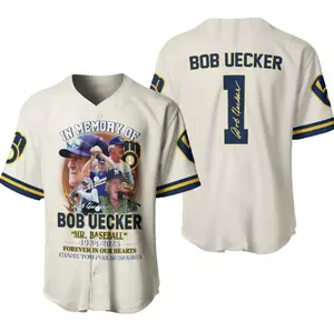 cute, Bob Uecker Baseball Jersey- Jersey 3d tour 2025
