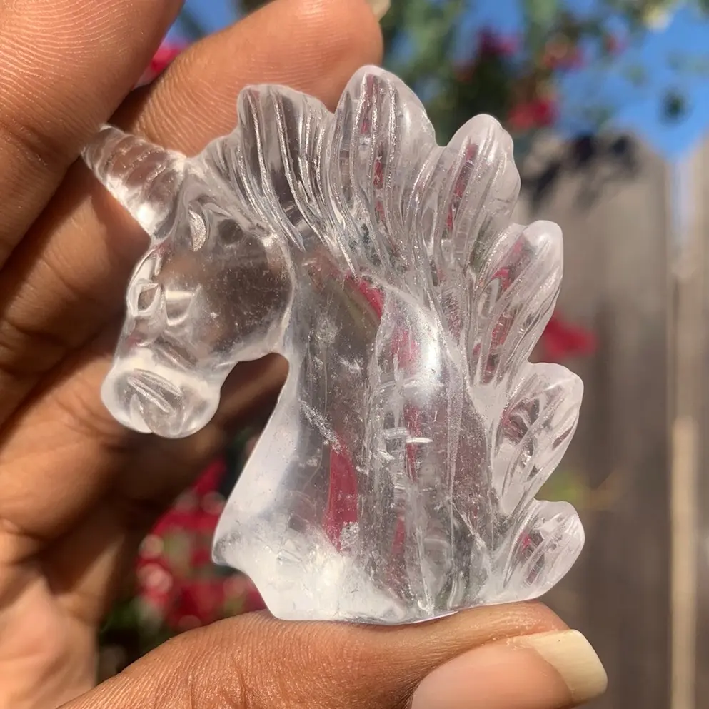 Natural Clear Quartz Crystal Unicorn