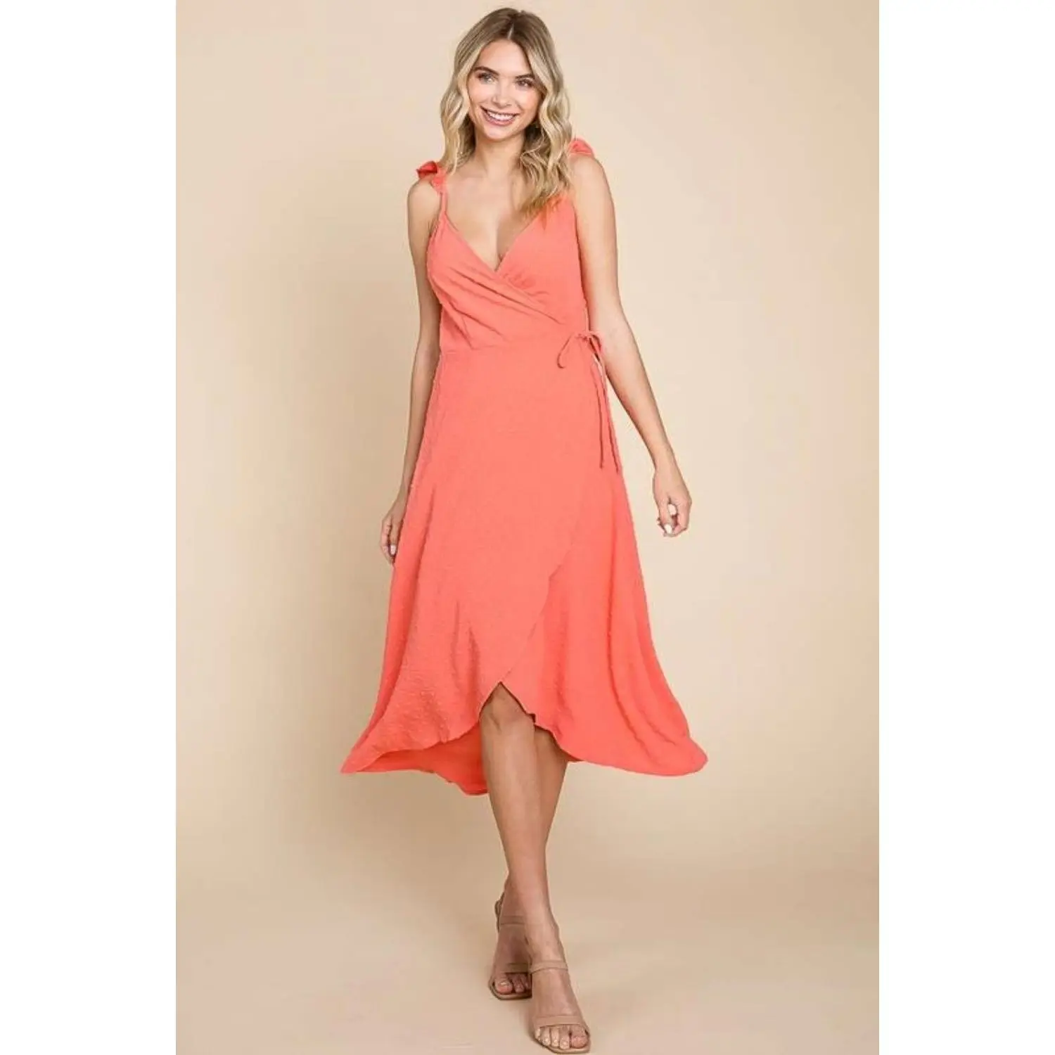 Ruffle Wrap Slip Dress