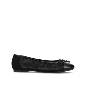 KAIAH CAPTOE BALLET FLATS IN WIDE - Black Mesh