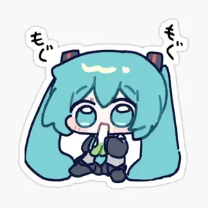 Tiny Hatsune Miku Sticker, Ideal for Laptop and Water Bottle Decor, anime sticker waterproof