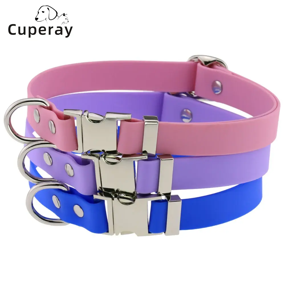 Personalized Waterproof Dog Collar | Custom PVC Pet Collar | Odor-Proof & Easy Clean | Durable Quick-Release Buckle for Active Pups