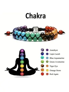7 Chakra Crystal Bracelet, Adjustable Natural Stone Beaded Wristband, Yoga Meditation Energy Stone Jewelry, Unisex Gift for Daily Wear