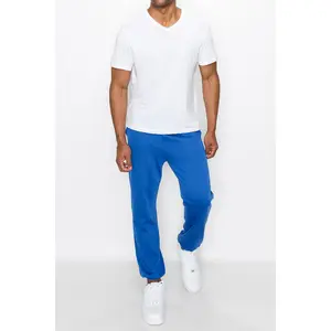 Men Essential Fleece Sweatpants Loose Fit Blue Comfortable 2026 Soft