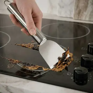 Stainless Steel Cleaning Scraper, 1pc Multipurpose Metal Utility Spatula for Kitchen, Bathroom, Home, Durable Cleaning Tool for Home, Household Items,UU