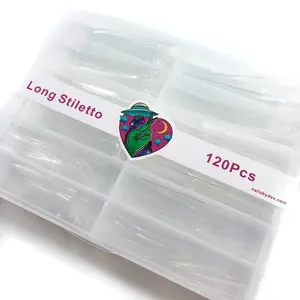 LONG STILETTO TIPS HALF COVER – 120 COUNT