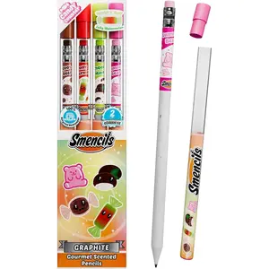 Smencils Candy Counter Scented Pencils - HB #2 Graphite Pencils Made from Recycled Newspapers, 4 Pack, Long-Lasting Gourmet Scents, Fun School Supplies & Gifts for , Teachers, Classroom Rewards