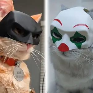 Funny Bat Pet Cat Helmet with Elastic Strap, Photo Mask, Prank Costume Accessory, Fun Animal Headgear for Cats, Halloween