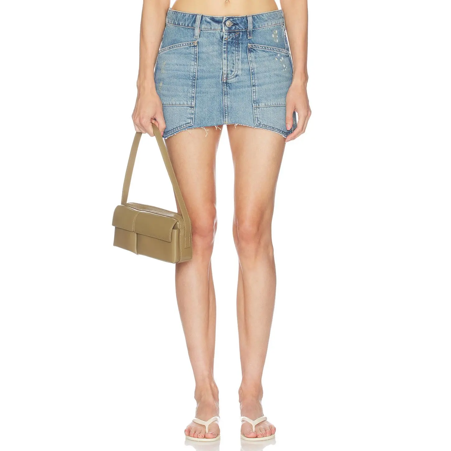 Free People X We The Free Dolly Denim Mini Skirt in Truest Blue