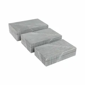 Sagebrook Home 21269 10-11-12 in. Resin Pinstripe Boxes, Black & White - Set of 3