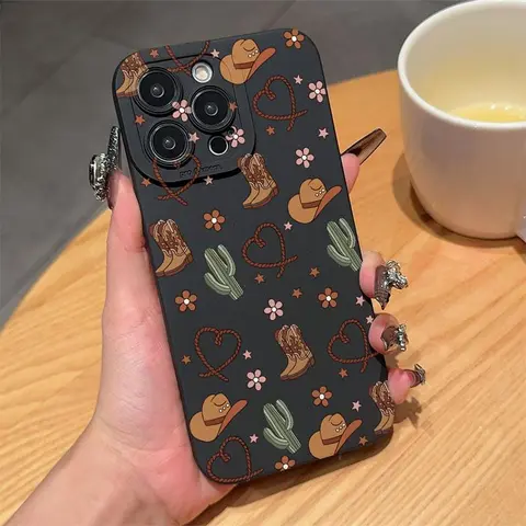 Cactus Pattern Phone Case, Anti-drop Cellphone Protective Case, All-inclusive Shockproof Mobile Phone Cover Accessories for iPhone 11 12 13 14 15 Pro Max 14 15 Plus
