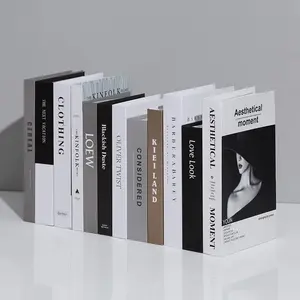 Decorative Fashion Books for Coffee Table – Set of 3 Faux Books with Modern Luxury Magazine Covers – Black & White Stackable Book Boxes for Home Decor & Staging