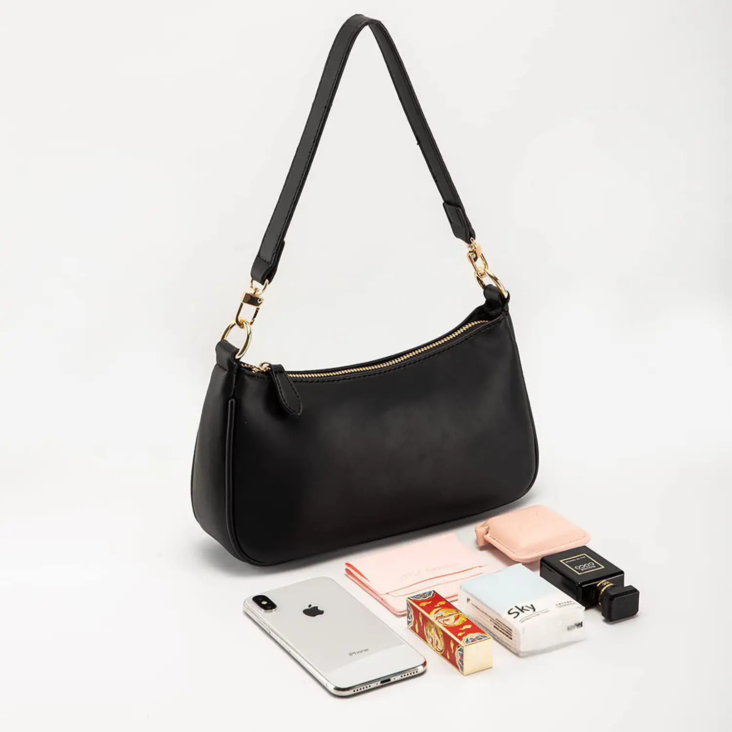 Handbag Shoulder Bag with Detachable Straps & Zipper Closure, Crossbody Wallet Handbag, Versatile Fashion Accessory