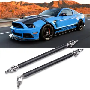 Adjustable 8"-11" Front Bumper Lip Support Splitter Rods Car Body Kit Strut Rod for Sports Car Street Car - Carbon fiber