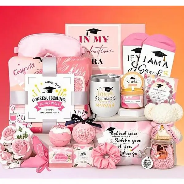 "Class of 2025 Gift Set for Women, 16-Piece College Care Package with Jewelry & Essentials, Thoughtful Graduation Present for Students, Includes Tumbler Candle & Accessories, Reusable Keepsake Box" Bouquet Bracelet
