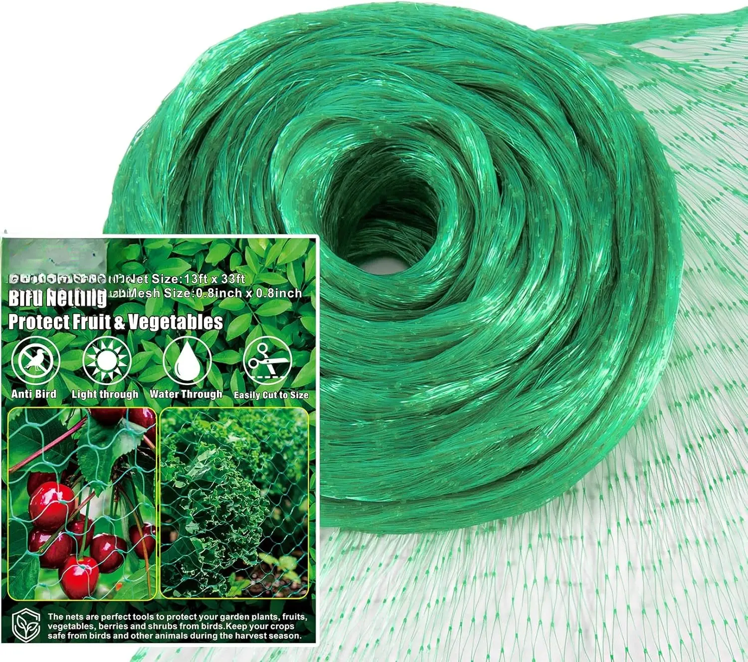 Bird Netting for Garden 13x33ft - Garden Netting Mesh Netting for Garden Protection Heavy Duty Bird Netting Garden Fence  Netting Chicken Netting Poultry Netting