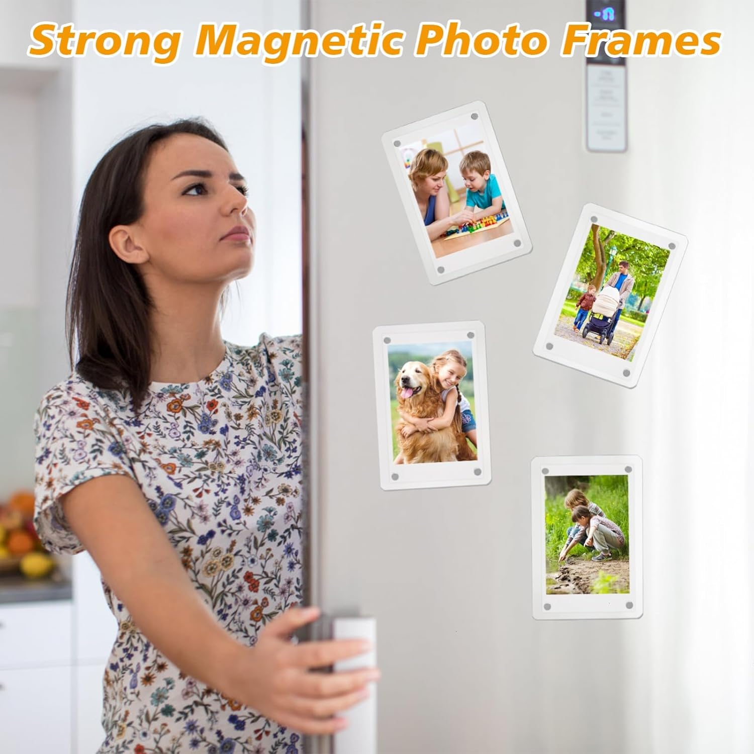 6 Pack Acrylic Fridge Magnetic Frame for Polaroid 2.36x3.67 In Mini Picture Frames for Fujifilm Instax Mini Double Sided Photo Refrigerator Magnet Clear Display Frame Ultra Clear Aurora Design