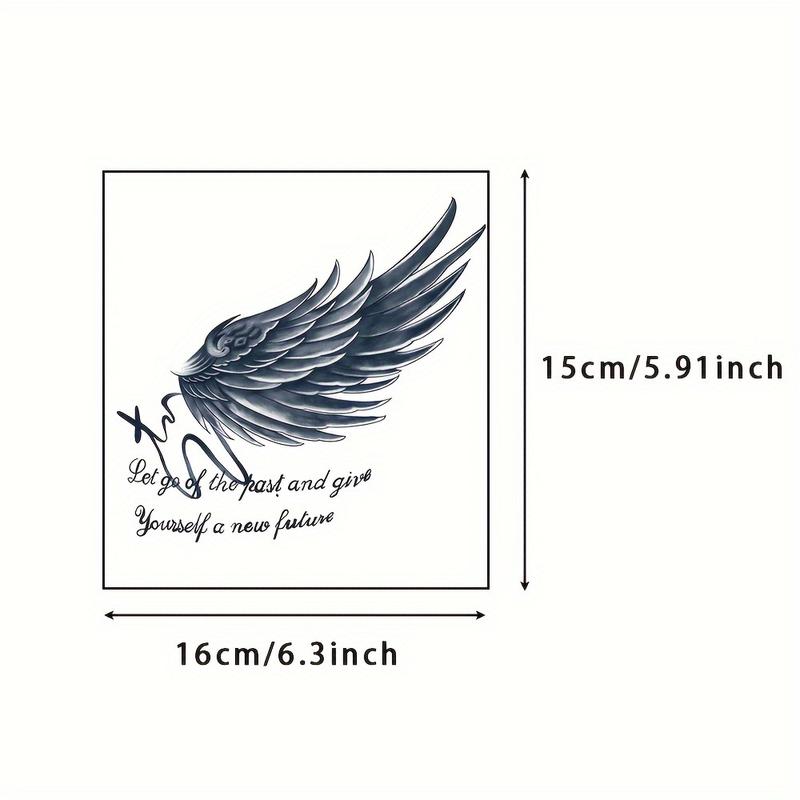 6 Large temporary tattoos men,fake tattoos,Lasting for 7-15 Days,Waterproof and Anti-Friction, Realistic Effect, Suitable for People Who Do Not Want Tattoo Pain, Including Compass, Wings, Anchor and Other Elements,tatuajes temporales