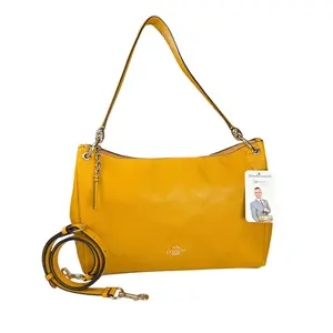 Pre-owned coach Leather Crossbody Bags Mia Mustard GHW 2 Way Crossbody Purse
