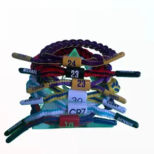 Pulsera Trenzada de Estrellas del futbol y baloncesto diseño ajustable y ligero para uso diario o deportes regalo perfecto