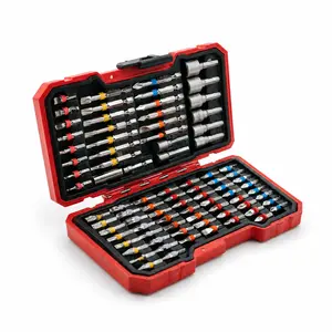 Impact Driver Bit Set with Magnetic Socket Driver, S2 Steel Phillips, Slotted, Square, Star, Hex, and TORX Bits, Outdoor Maintenance Tool Set (83-Piece Set with Case)