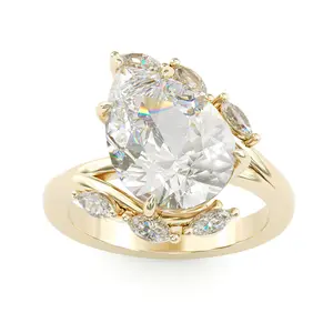 Jzora 5ct pear cut grace sterling silver promise ring,Anniversary wedding ring for women