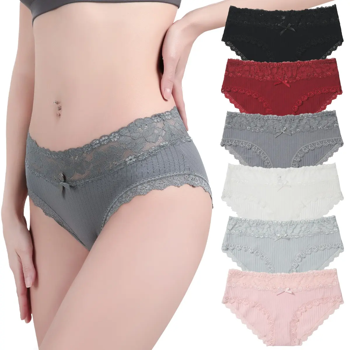 LEVAO 6/12 Pack Women’s Cotton Lace Underwear, Breathable Soft Bikini Panties, S-XXL, Everyday Comfort LEVAO 6/12 Pack Women’s Cotton Lace Underwear, Breathable Soft Bikini Panties, S-XXL, Everyday Comfort