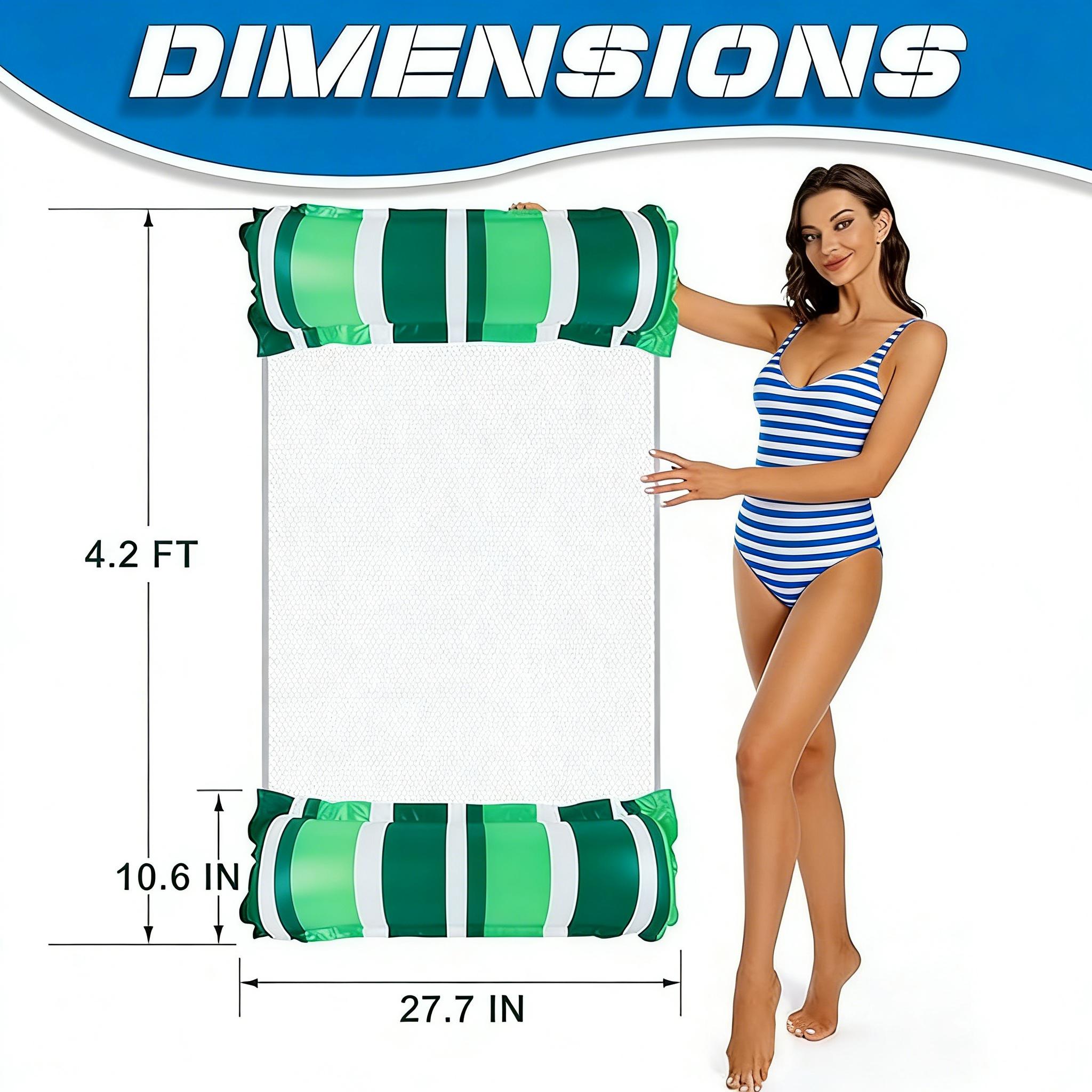 4 Pack Inflatable Pool Float Hammock, 4-in-1 Water Floating Mesh Chair for Adults, Summer Pool Party Lounge Drifter