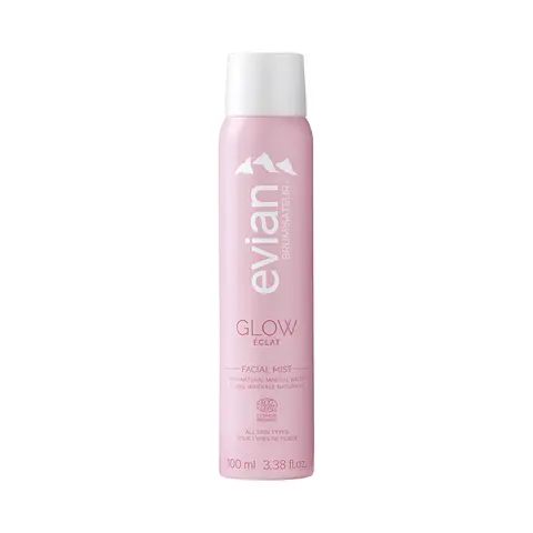 Evian Glow Facial Mist - Makeup Perfector - Nourishing Hydration - Glowy Makeup - Organic - All Skin Types - Clean Beauty