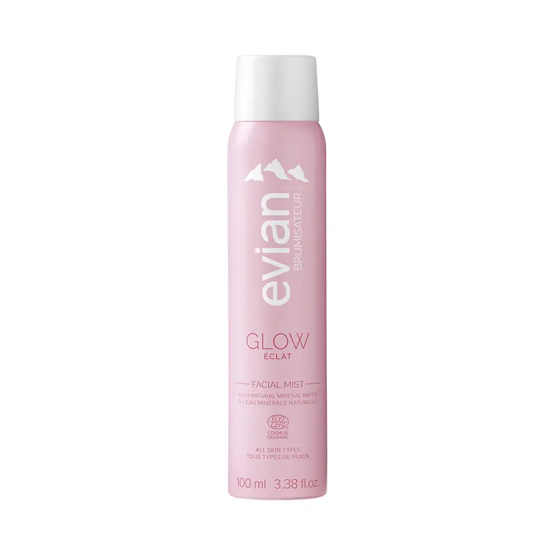 Evian Glow Facial Mist - Makeup Perfector - Nourishing Hydration - Glowy Makeup - Organic - All Skin Types - Clean Beauty