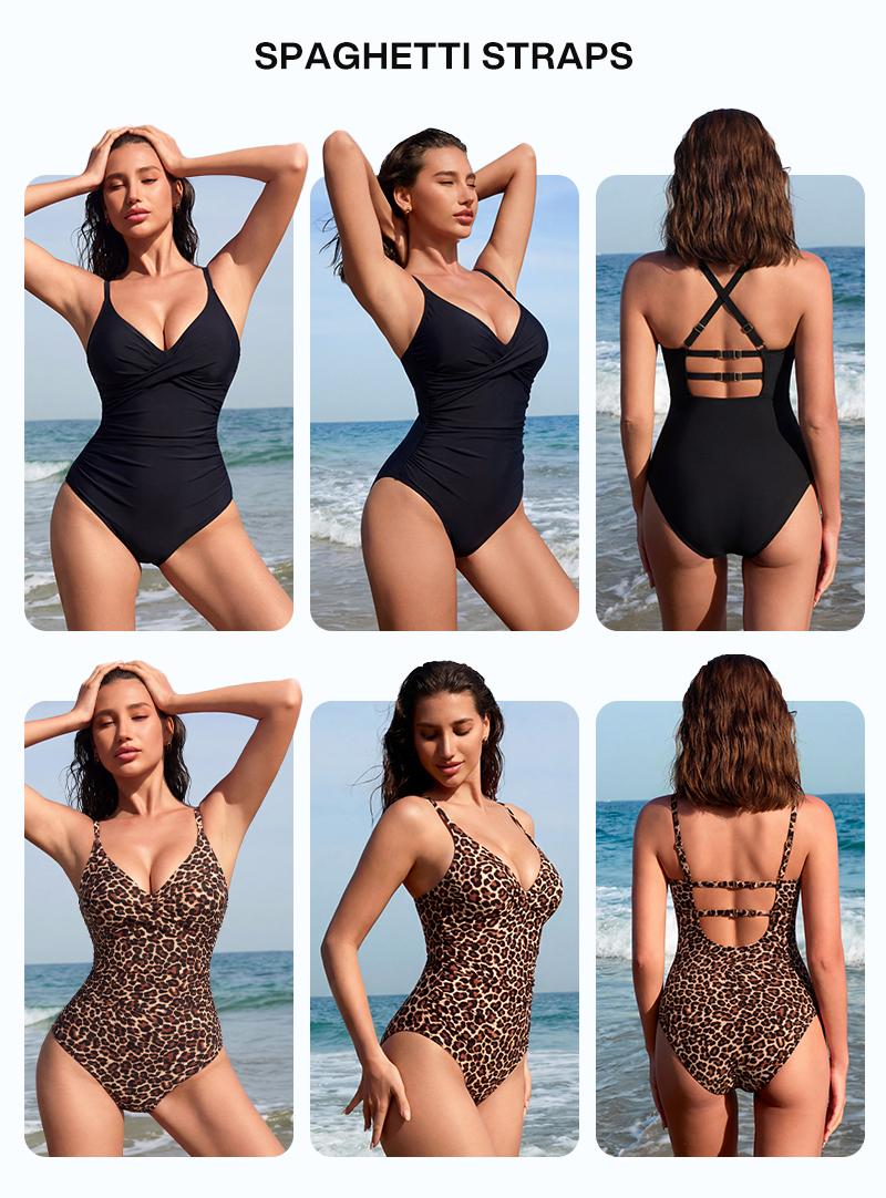 Lilylove 2026 New Swimsuit Women's Sculpting One Piece Ruched Cross-Front Tummy Tucking Slimming Snatched Waist Shapewear Bathing Suit Swimwear Swimming Beach The Twist Front Collection Tankini Swimdress