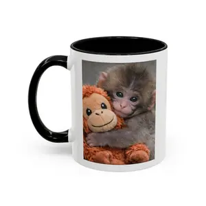 Funny Punch Baby Snow Monkey 11oz Ceramic Coffee Mug Sassy Animal Lover Art Cup Unique Sarcastic Gag Gift for Friends and Coworkers Heartwarming Daily Drinkware