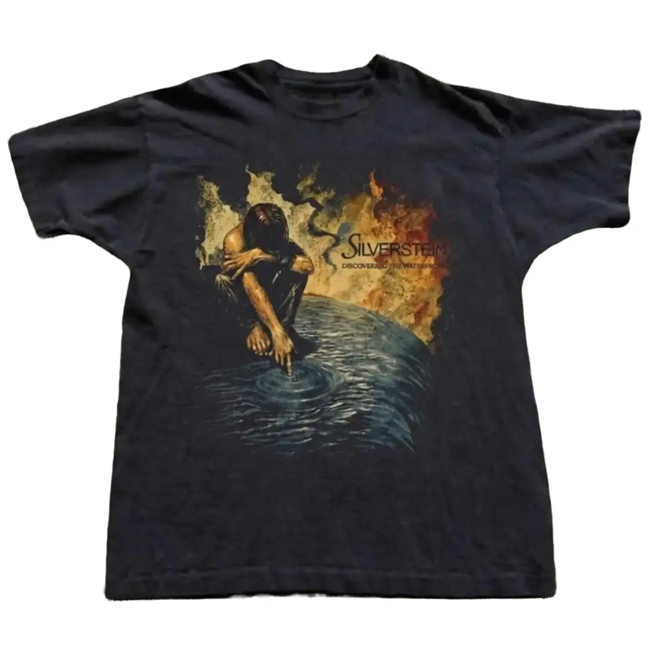 Silverstein Discovering the Waterfront Graphic T-Shirt, Black Unisex Cotton Band Tee, Vintage Post-Hardcore Shirt, Retro Y2K Alternative Music T-Shirt, Fan Gift