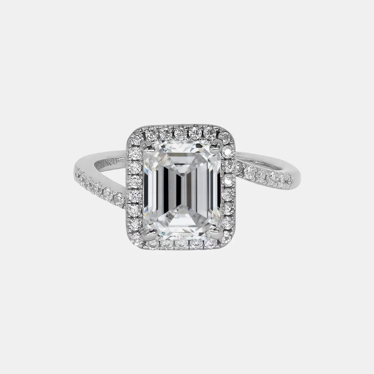 【723】Valentine's Flash “Begin Again” 3 Carat Synthetic Moissanite Tension-Set Halo Ring - Fashion, Wedding, Anniversary, Party Jewelry Gift