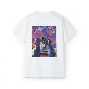 Vintage Style Camel Joe Graphic T-Shirt - Unique Sunset Car Scene Print - Streetwear