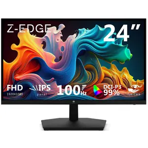 Z-Edge 24-inch Full HD IPS Monitor, 1920x1080p 100Hz PC Display, Frameless Design, Anti-Glare Screen, HDMI & VGA Ports – ZTKLHU24I