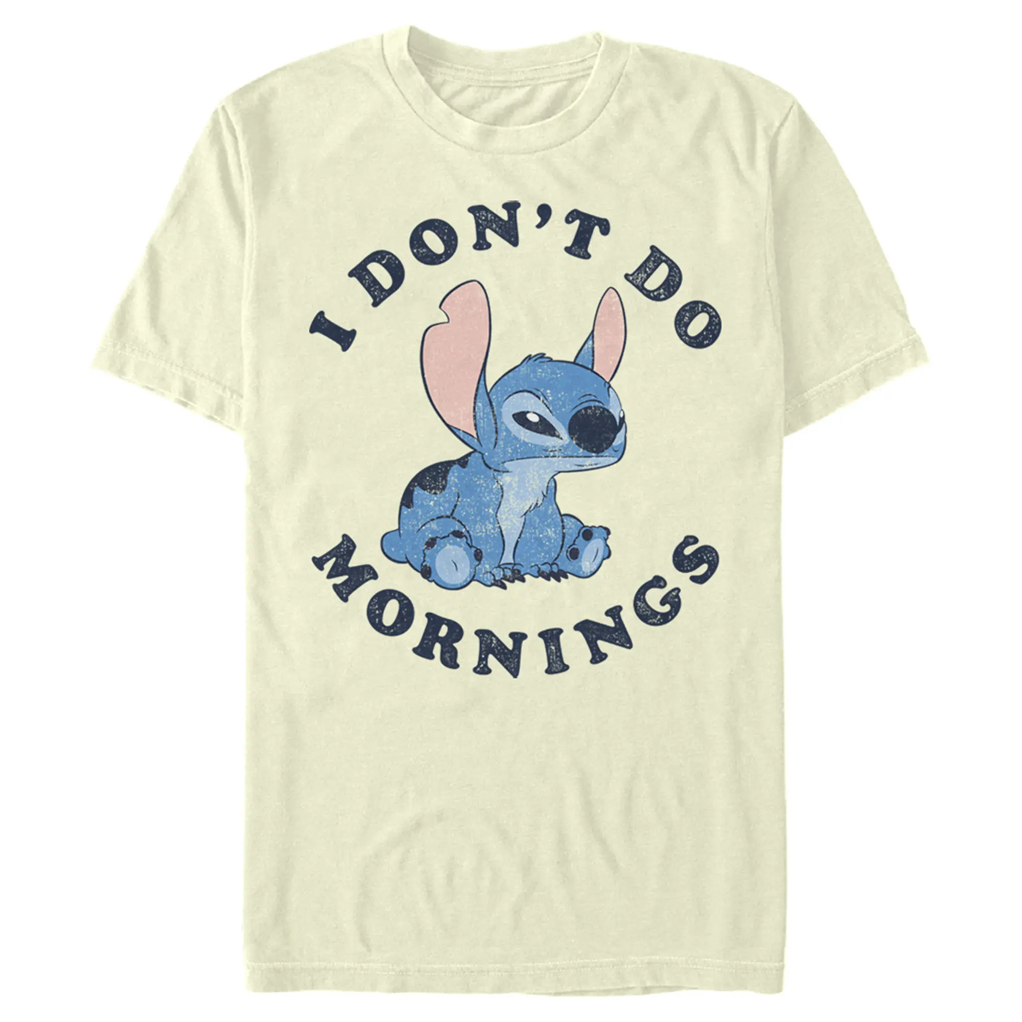 Men's Lilo & Stitch I Don't Do Mornings Light Blue T-Shirt
