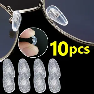 Upgrade Soft Silicone Eyeglass Nose Pads, Gas Bag Elliptical Rubber Nose Pads, Anti-Slip Eye Care Tools, 10 Pieces Glasses Eyewear Accessories, Eye Glasses Nose Pads For Glasses