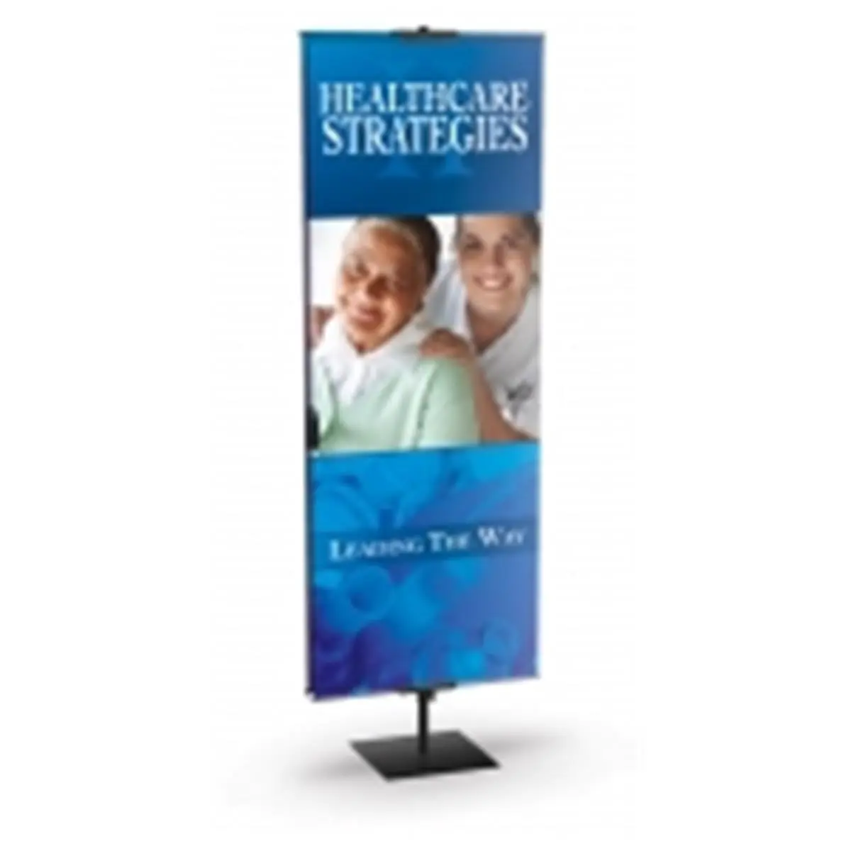 212 MAIN BN1 Classic Metal Banner Stands - Double Sided, Travel Base, Adjustable Height, Center Poles, Modern Design, Presto Bases, Round Bases