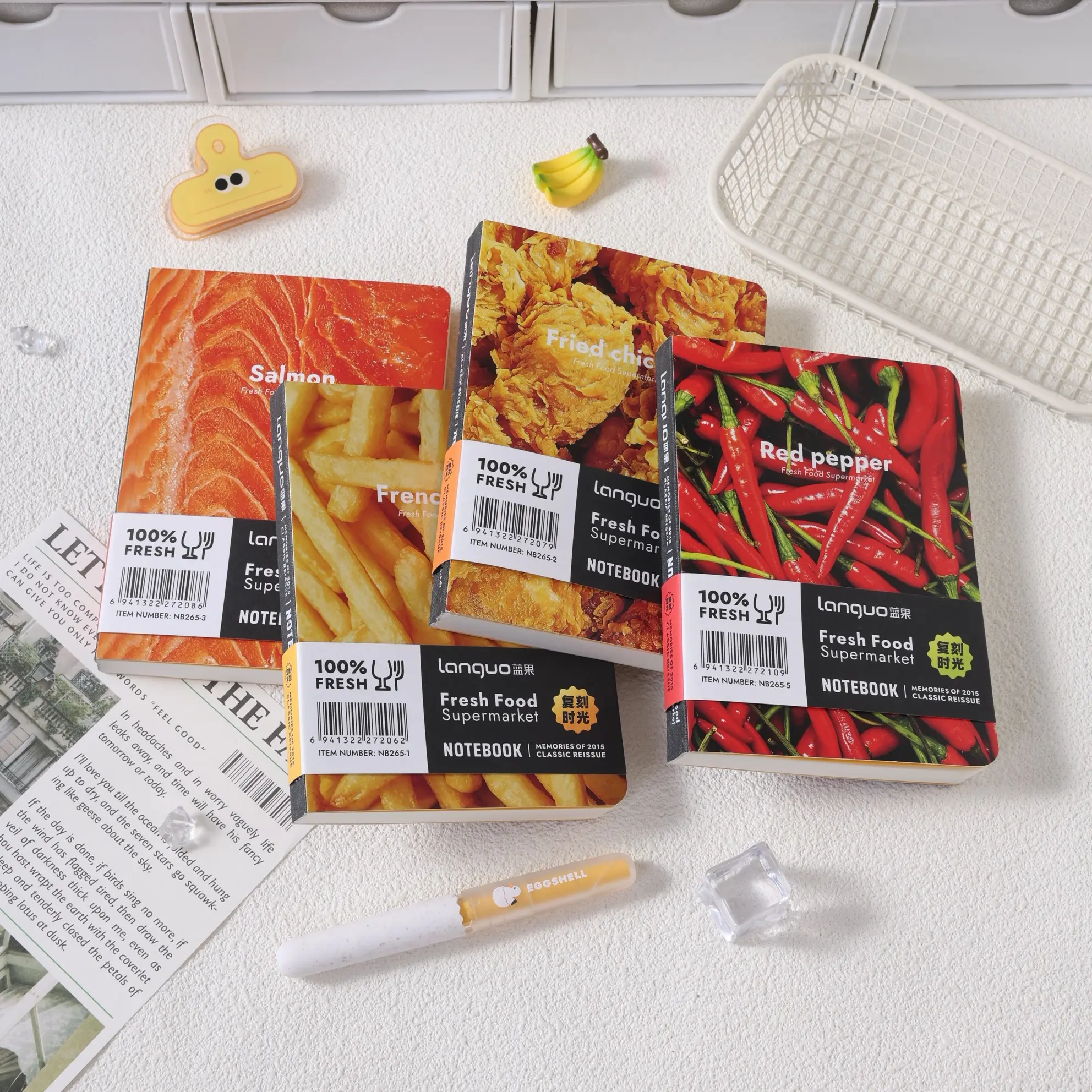Languo96-Sheet 64K/A6 Thick Paper Random Food Themed Sketchbook, Gourmet Stationery Series for Drawing, Painting and Writing, Sketchbook, Notebook, Art Supplies in Back to School Season