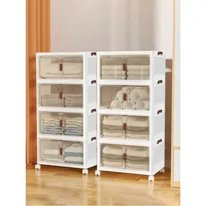 2/5layers Oversized Locker With Wheeled Doors - Waterproof Collapsible Locker For Bedroom Storage Of Clutter, Documents, Toys, Snacks And Plastic Drawers For Storage, Multi-Layer Locker