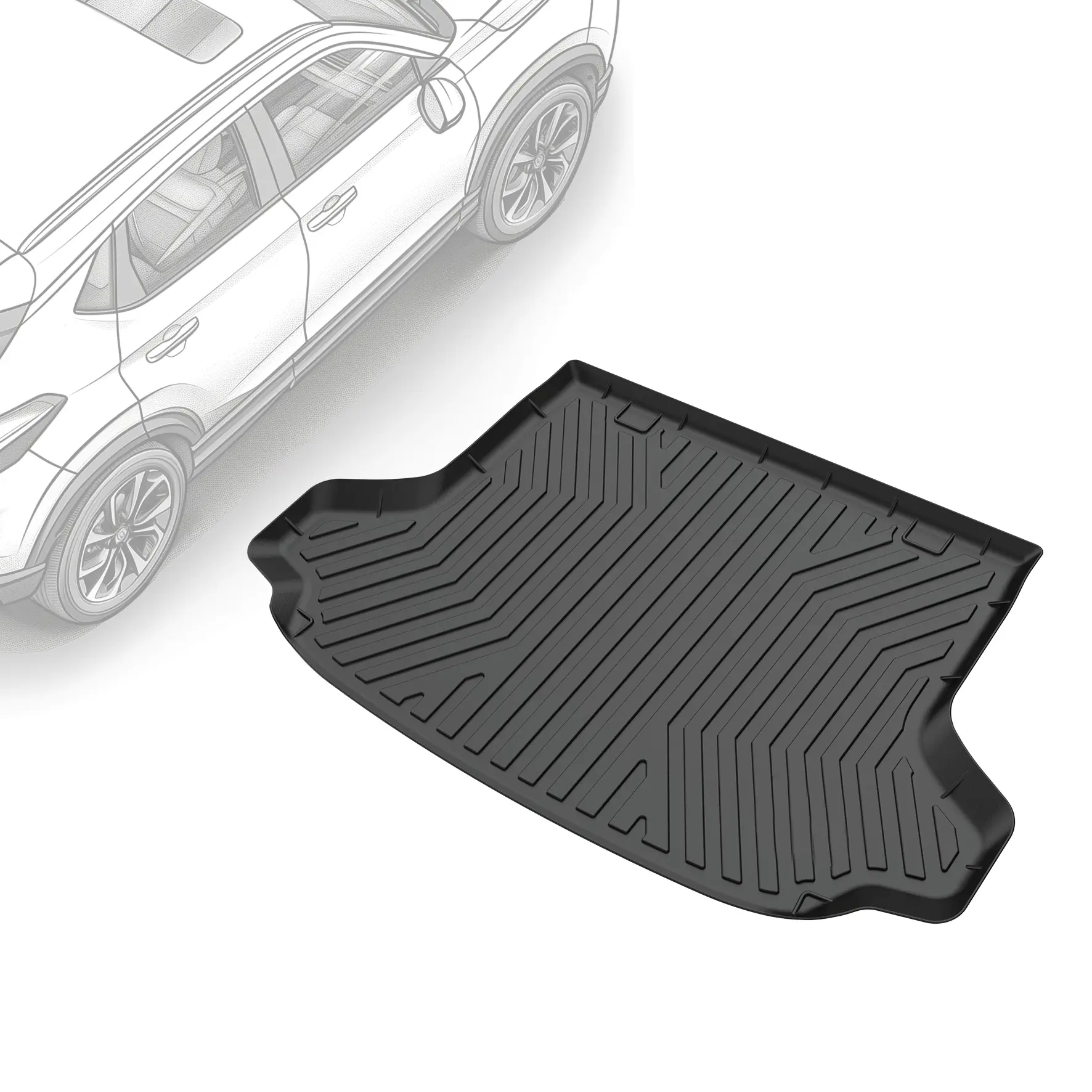 OEDRO Cargo Trunk Liner Fit for Honda HR-V 2023-2025, HRV Waterproof Cargo Trunk Liner Mat