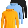 3 Pack Men's Rash Guard Hoodie Long Sleeve UV Sun Protection Fishing SPF