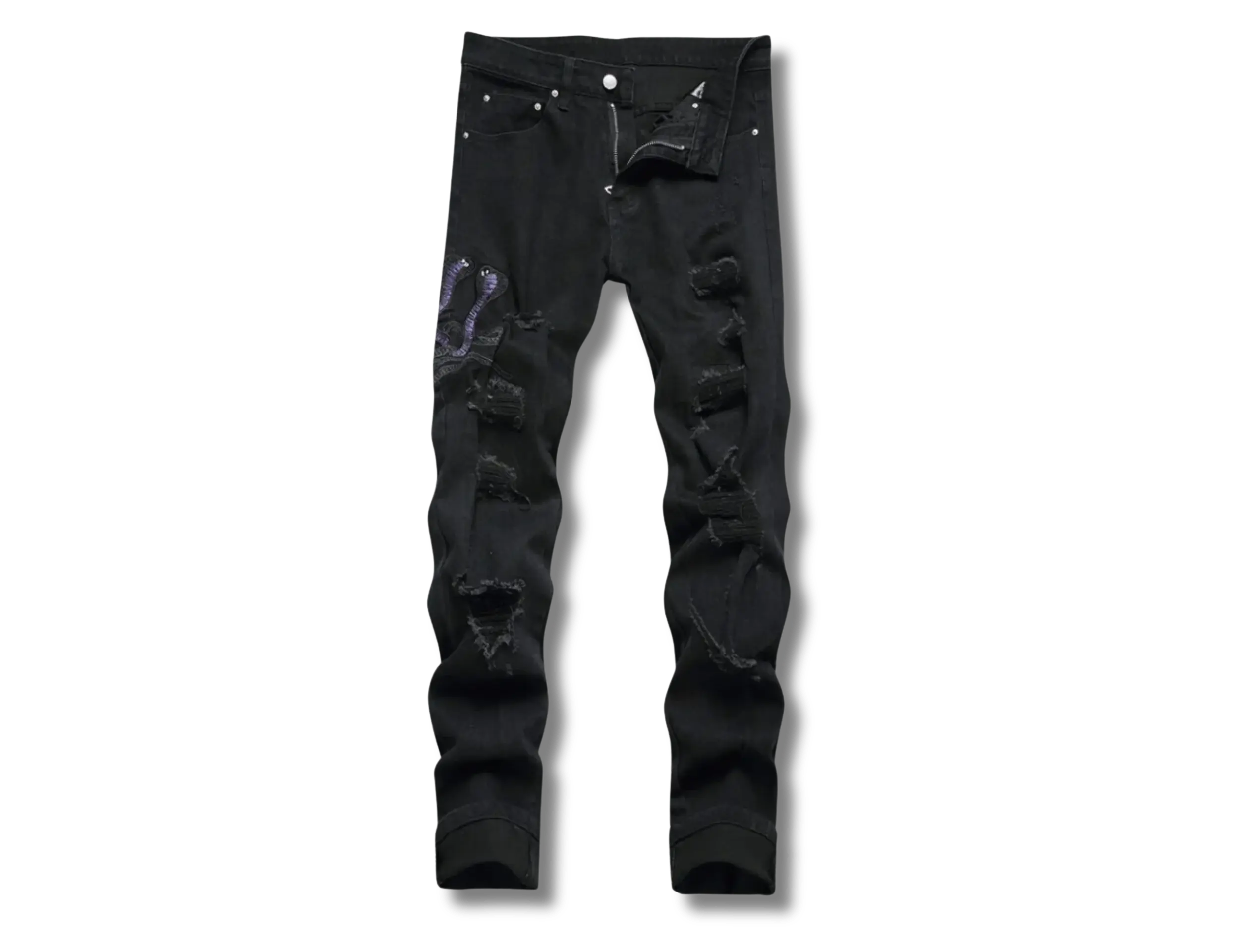 Black Python Jeans