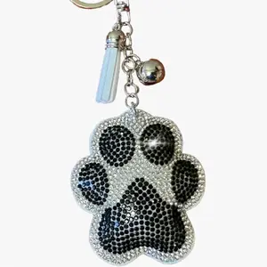 Keychain Bag Charm - Sparkling Design with Tassel Accent and large lobster clasp.  great for blinging out a bag, backpack, briefcase, or sports bag.