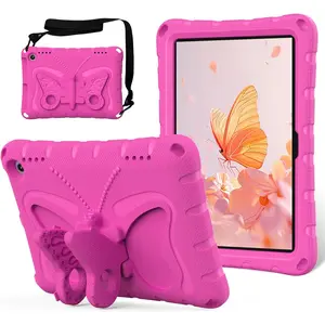 For Kindle Fire HD8 (2020/2022)  girl Tablet Case Butterfly  Kickstand EVA Material Light Weight Shockproof Rugged Heavy Duty  Case for Kindle Fire HD8 Plus (2020/2022) (Rose red)