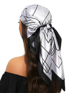 New Printed Scarf 35.4inch, Fashion Travel Square Scarf 90x90cm, Women's Silk Scarf, Luxury Headscarf, All-Season Shawl, Neck Scarf