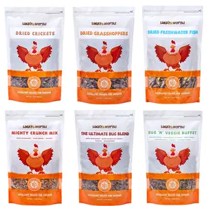 High Protein Insect Mix for Chickens & Birds – Dried Mealworms, Crickets, Grasshoppers, Fish & Veggie Blend