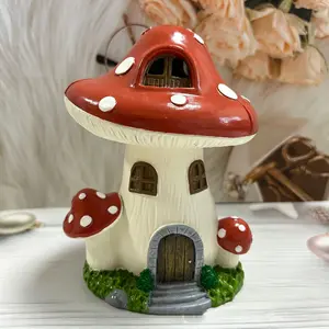 Mushroom Incense Burner Decorative Item Cartoon Fairy Tale Mushroom Craftwork Home Incense Burner Resin Product for Home Decor