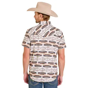 ROCK&ROLL MENS TEK SS AZTEC PRINT SNAP NATURAL SHORTSLEEVE BMN3S07664